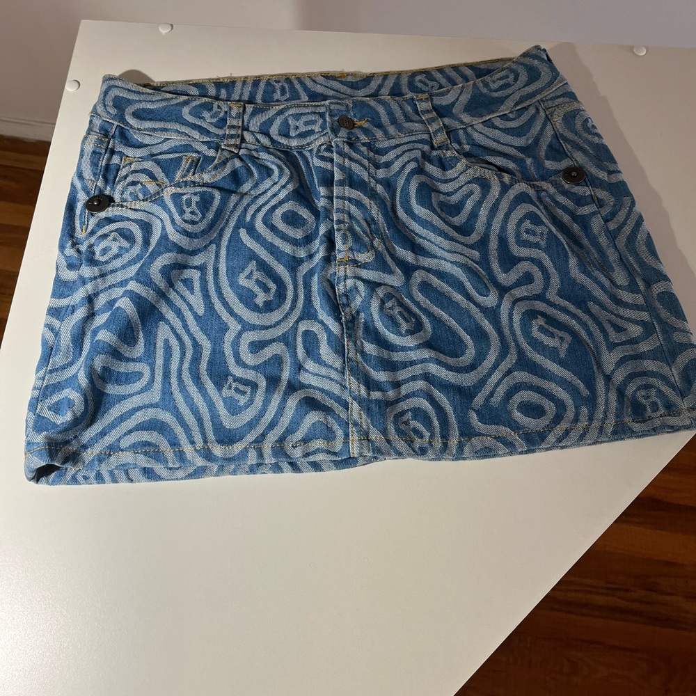 John Galliano denim mini skirt